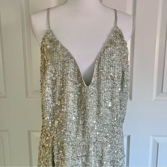 Asos Edition Embellished Cami Open Back Midi Dress Sage Green US14 NWT MSRP $297 - Picture 7 of 14